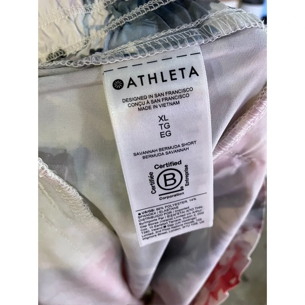 Athleta Savannah Bermuda Short Women XL Floral Print‎ Elastic Waist 798603